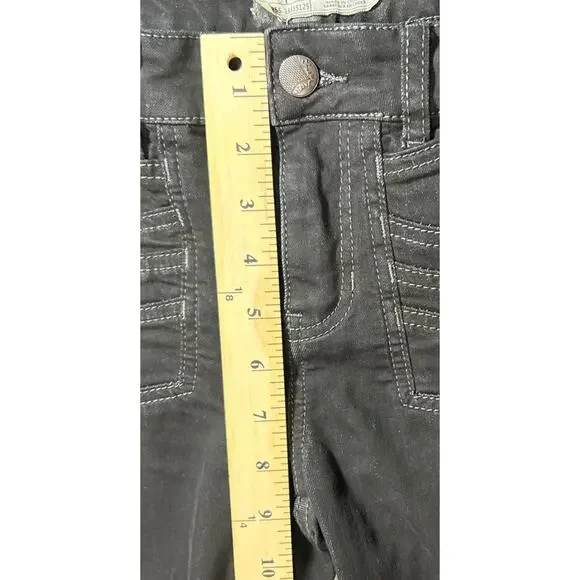 Free People Womens 27 Black Flared Legs Jeans Y2K Retro Boho Hippie USA - Picture 5 of 14